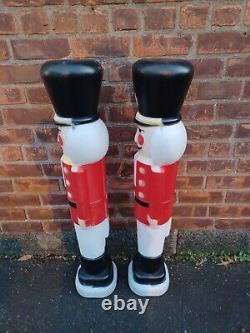 2 Vintage Empire 40 GIANT NUTCRACKER Soldiers Lighted Plastic Blow Molds +Boxes
