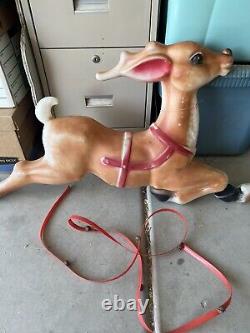2 Vintage Empire Plastics Christmas Reindeer Blow Mold Local Pick Up Only