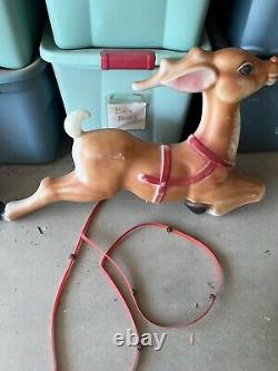 2 Vintage Empire Plastics Christmas Reindeer Blow Mold Local Pick Up Only