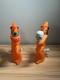 2 Vintage Halloween Blow Mold Tico Witch Holding Small Skull And Pumpkin 13