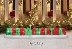 20' COLOSSAL MERRY CHRISTMAS SIGN WITH LED LIGHT SHOW Airblown Yard Inflatable