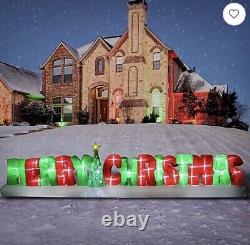 20' COLOSSAL MERRY CHRISTMAS SIGN WITH LED LIGHT SHOW Airblown Yard Inflatable