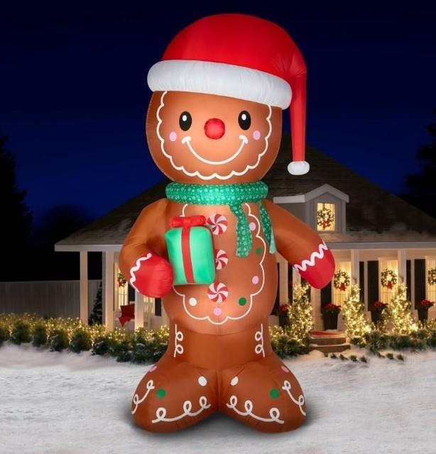 20 Ft Colossal Gingerbread Boy Airblown Lighted Yard Inflatable
