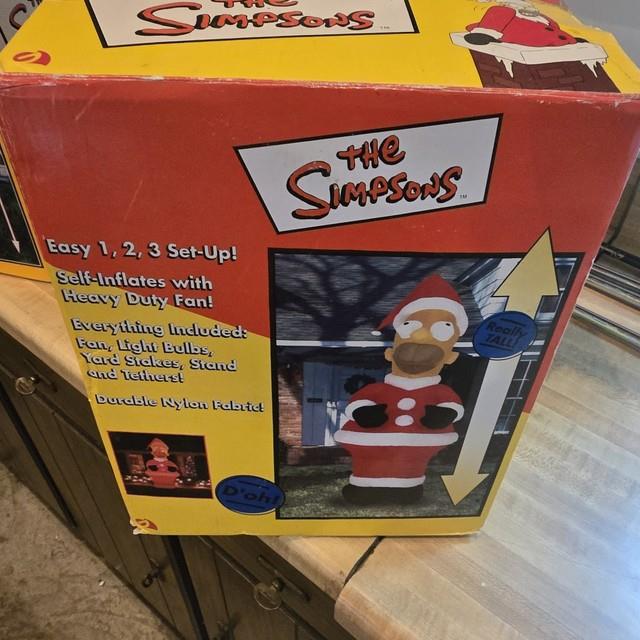2002 Simpsons Santa Homer Christmas Inflatable With Box D'oh Nuts 9ft Gemmy