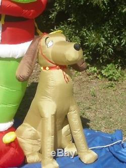 2004 Gemmy 8' Tall Lighted Grinch & Max Christmas Airblown Inflatable