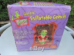2004 Giant 8' Foot Grinch Inflatable How The Stole Christmas Dr Seuss Lights Up
