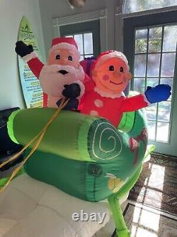2004 Rare Gemmy Airblown Inflatable Santa in Sleigh With Box READ DESCRIPTION