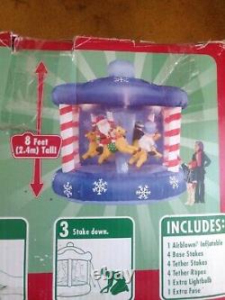 2005 GEMMY AIRBLOWN INFLATABLE CHRISTMAS ANIMATED SPIN CAROUSEL 8FT Rare Color