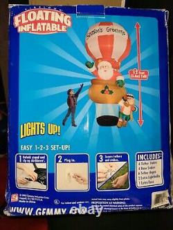 2005 Gemmy 12 FOOT Floating Inflatable Lights Up Hot Balloon Santa TESTED