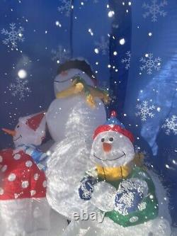 2005 Gemmy Light Up Snowman Let It Snow Airblown Inflatable 6 Ft Snow Globe Rare