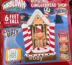 2006 Gemmy 6' Rotating Gingerbread House LIGHTED Christmas Inflatable Airblown