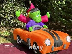 2007 Gemmy 7' Car Halloween Airblown Lighted Witch Monster Inflatable With Sound