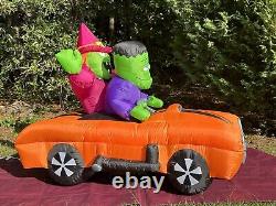 2007 Gemmy 7' Car Halloween Airblown Lighted Witch Monster Inflatable With Sound