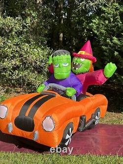 2007 Gemmy 7' Car Halloween Airblown Lighted Witch Monster Inflatable With Sound