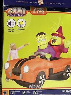 2007 Gemmy 7' Car Halloween Airblown Lighted Witch Monster Inflatable With Sound