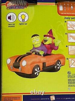 2007 Gemmy 7' Car Halloween Airblown Lighted Witch Monster Inflatable With Sound