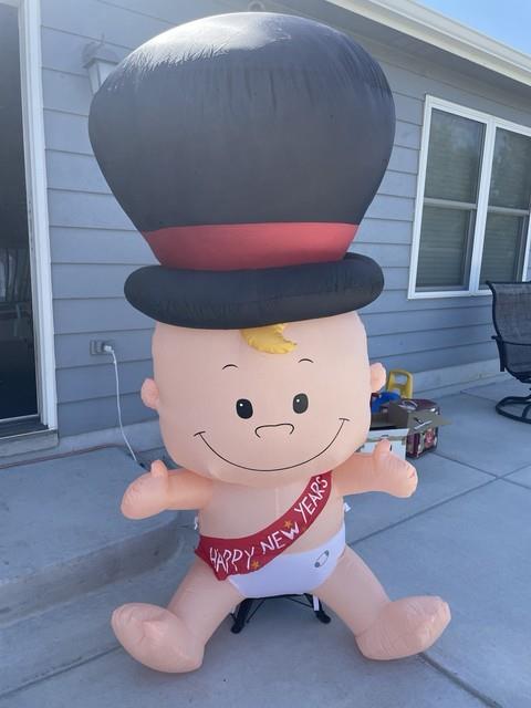 2007 Gemmy Happy New Year Baby Lighted Inflatable Yard Decoration Large