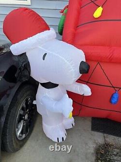 2008 Gemmy Peanuts 7 Ft Christmas Air blown Inflatable Snoopy House Tested Rare