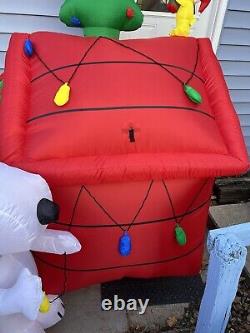 2008 Gemmy Peanuts 7 Ft Christmas Air blown Inflatable Snoopy House Tested Rare