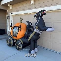 2010 Reaper Riding Horse Drawn Carriage Halloween Inflatable Yard Decoration