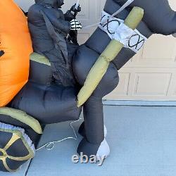 2010 Reaper Riding Horse Drawn Carriage Halloween Inflatable Yard Decoration