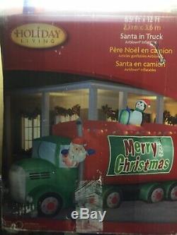 2012 Gemmy 12 Lighted Tractor Trailer 18 Wheeler Christmas Airblown Inflatable