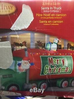 2012 Gemmy 12 Lighted Tractor Trailer 18 Wheeler Christmas Airblown Inflatable