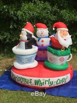 2013 Gemmy 5 Animated Tea Cup Ride Lighted Christmas inflatable Airblown