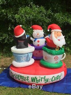 2013 Gemmy 5 Animated Tea Cup Ride Lighted Christmas inflatable Airblown