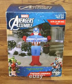 2016 Gemmy Marvel Avengers Captain America 5Ft Tall Airblown Inflatable