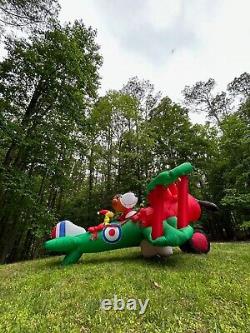 2017 Gemmy Airblown Inflatable 12ft Peanuts Christmas Snoopy Plane