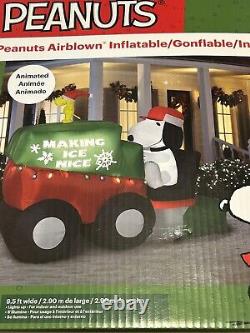 2018 Gemmy 9.5' Animated Christmas Inflatable Lighted Snoopy Zamboni Inflatable