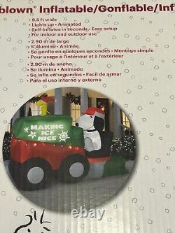 2018 Gemmy 9.5' Animated Christmas Inflatable Lighted Snoopy Zamboni Inflatable