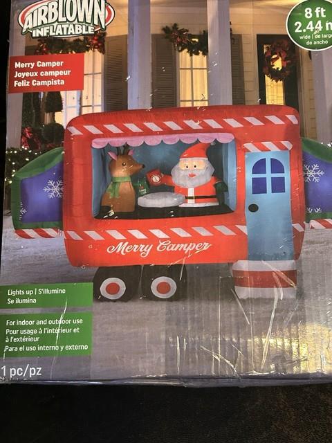 2020 Gemmy 8' Santa Merry Rv Camper Lighted Christmas Inflatable Air-blown