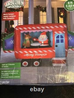 2020 Gemmy 8' Santa Merry RV Camper Lighted Christmas inflatable Air-blown