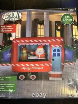 2020 Gemmy 8' Santa Merry RV Camper Lighted Christmas inflatable Air-blown