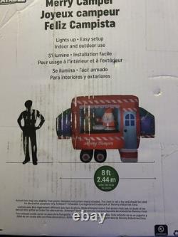 2020 Gemmy 8' Santa Merry RV Camper Lighted Christmas inflatable Air-blown