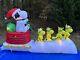 2022 Gemmy 8-1/2'peanuts Snoopy Sleigh Lighted Christmas Inflatable Airblown-new