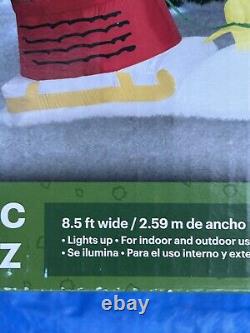 2022 Gemmy 8-1/2'Peanuts Snoopy Sleigh Lighted Christmas Inflatable Airblown-NEW