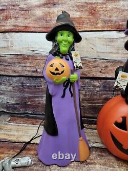 2023 Cracker Barrel Halloween Witch and Black Cat On Pumpkin Blow Molds