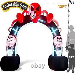 2024 New 12 FT Huge Halloween Arch Skull Inflatable Arch Scary Halloween Archway