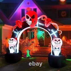 2024 New 12 FT Huge Halloween Arch Skull Inflatable Arch Scary Halloween Archway