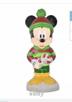 21 LIGHT BLOW MOLD MInnie Mickey MOUSE Christmas Yard Gemmy Candy Cane Greeters