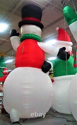 21' TALL HUGE LED 21' X 15' X 12' SNOWMAN FAMILY Christmas Yard Decor Inflatable