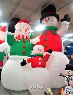 21' TALL HUGE LED 21' X 15' X 12' SNOWMAN FAMILY Christmas Yard Decor Inflatable