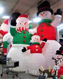 21' TALL HUGE LED 21' X 15' X 12' SNOWMAN FAMILY Christmas Yard Decor Inflatable