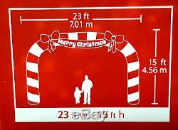 23 Feet Wide X 15 Feet Tall Lighted Candy Cane Archway Airblown Inflatable Yard