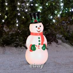 24 Inch Lighted Blow Mold Snowman Sculpture Decoration Pre Lit Display Outdoor