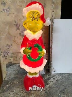 24 Sneaky Grinch Christmas Gemmy Blow Mold Santa Hat Yard Decor Greeter New