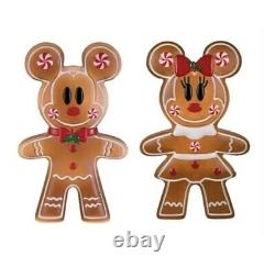 24 inch LED Lighted Gingerbread Minnie/ Mickey Mouse Blow Mold Outdoor Christmas